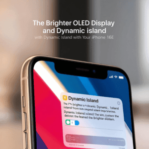iPhone 16e OLED display with ProMotion 120Hz and Dynamic Island integration
